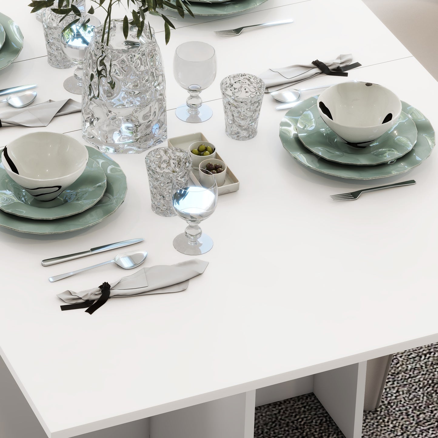 Folding Dining Table, 55" Drop Leaf Table for Small Spaces, Foldable Table with Storage Shelves for Kitchen, Dining Room