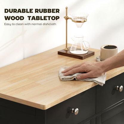 Sideboard Buffet Cabinet with Storage, 27" Kitchen Cabinet with Adjustable Shelf, 2 Drawers and 2 Doors, Coffee Bar Cabi
