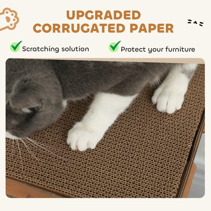 Multi-Level Cardboard Cat House, Corrugated Cardboard Play Condo with Scratching Pads for Indoor Kittens