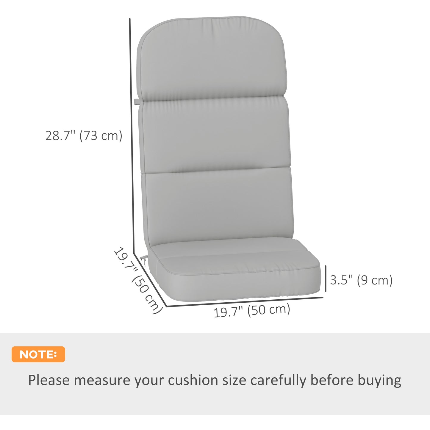 Outdoor Seat Cushion with Back, Outdoor Chair Cushion with Ties and Adjustable Strap, UPF 20+Non-Slip Patio Cushion Repl