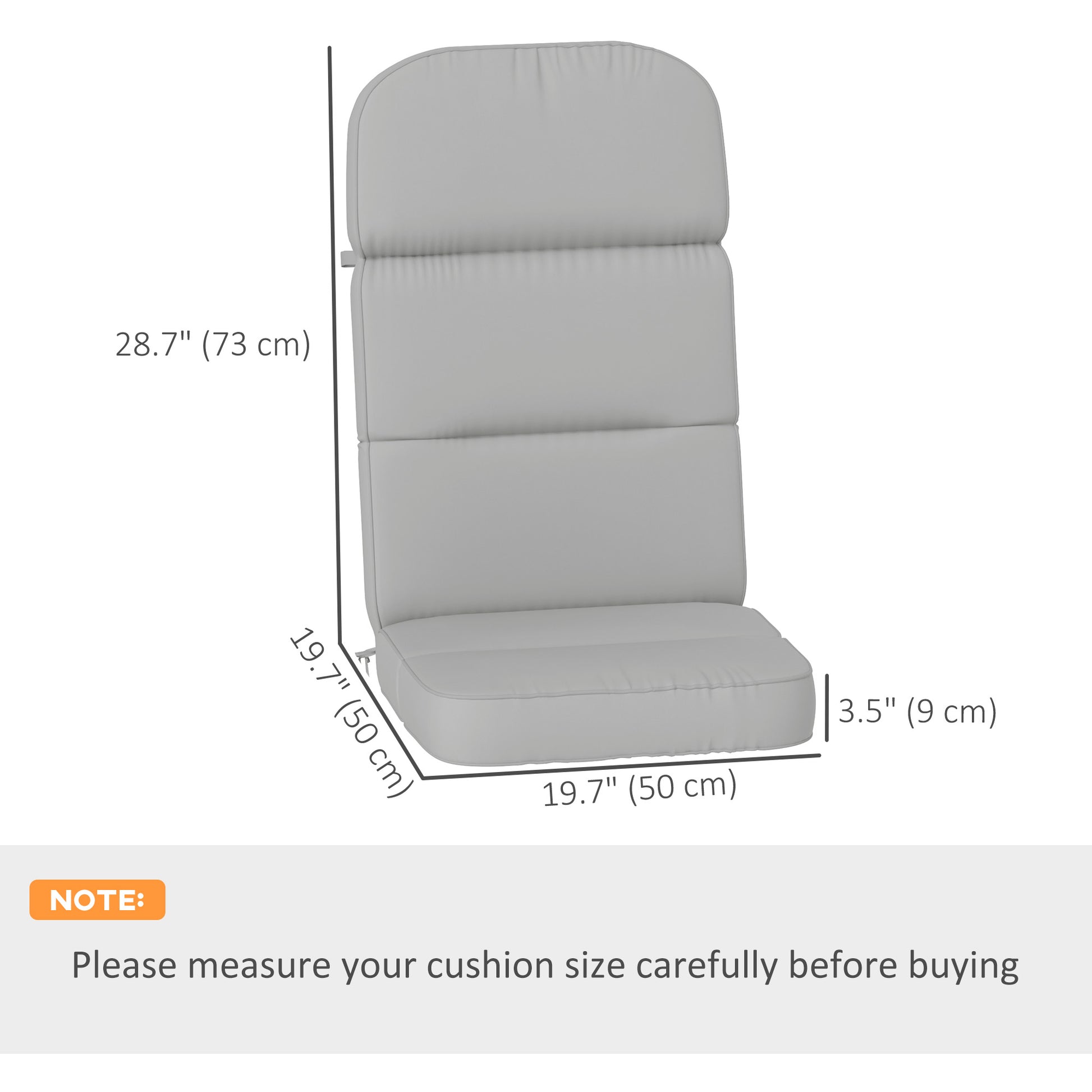 Outdoor Seat Cushion with Back, Outdoor Chair Cushion with Ties and Adjustable Strap, UPF 20+Non-Slip Patio Cushion Repl