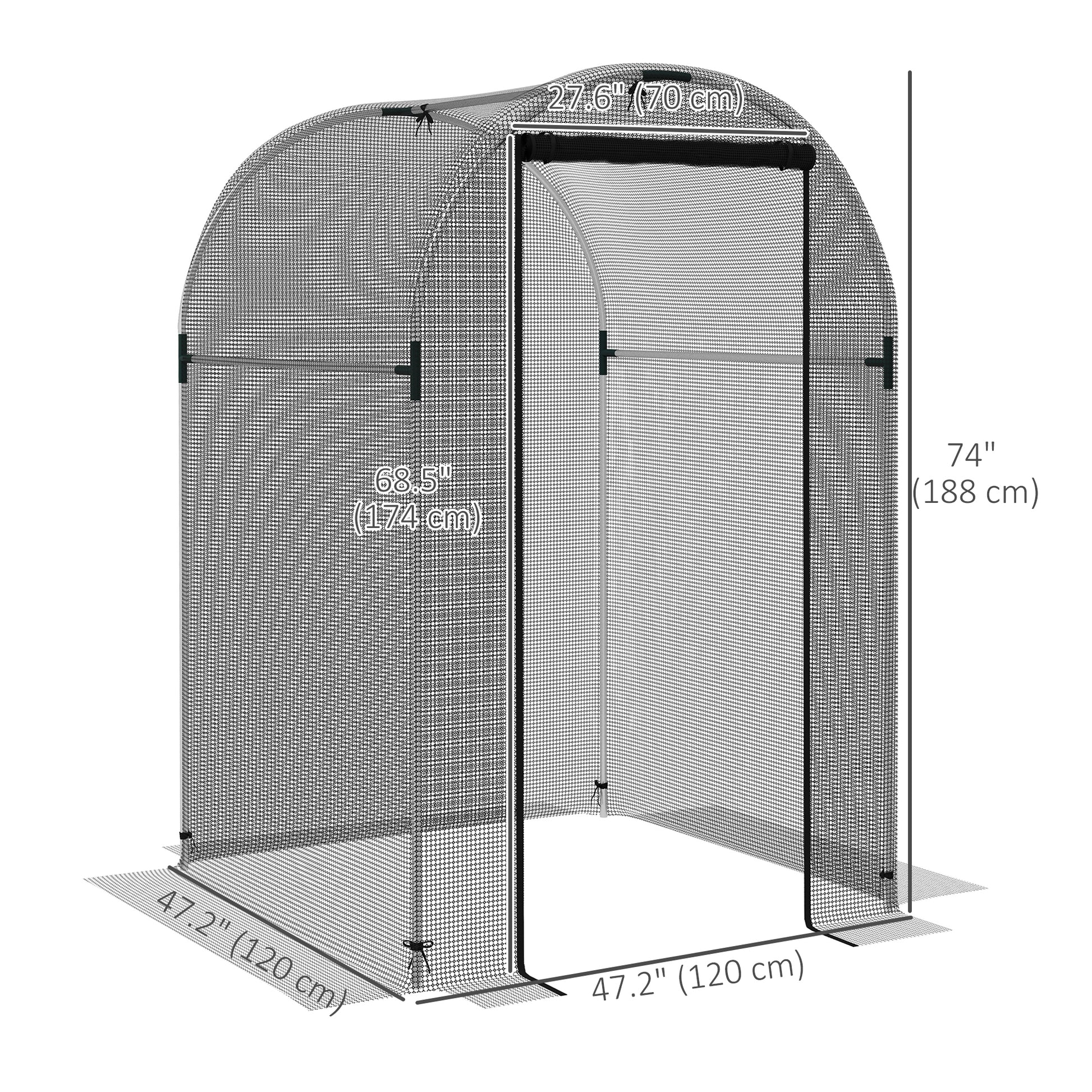 Galvanized Steel Crop Cage, Plant Protection Tent with Zippered Door, 4' x 4', Black