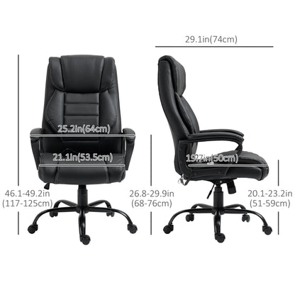 Massage Office Chair, High Back Executive Office Chair with 6-Point Vibration, Timer, Adjustable Height, Swivel Seat and