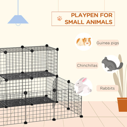 Small Animal Cage Rabbit Cage with Door, Guinea Pig Playpen, Small Animal Fence for Bunny, Chinchilla, Freret, Chinchill