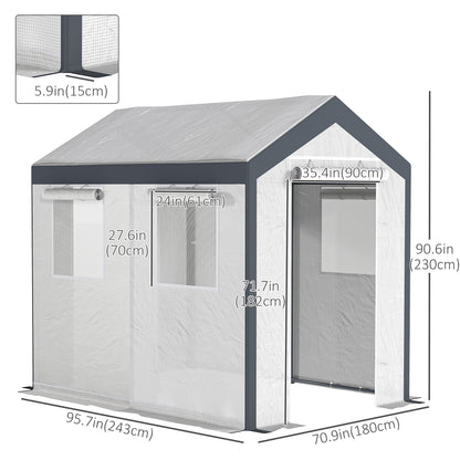 8' x 6' x 7.5' Heavy-duty Walk-in Greenhouse Outdoor Vegetable Plants Growing Warm House Seed Plant Growth Tent Polytunn