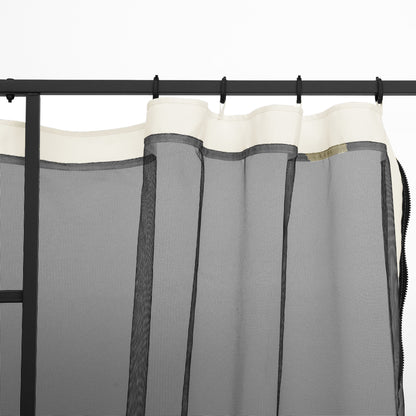 Replacement Mosquito Netting for Gazebo 10' x 10' Black Screen Walls for Canopy with Zippers, White