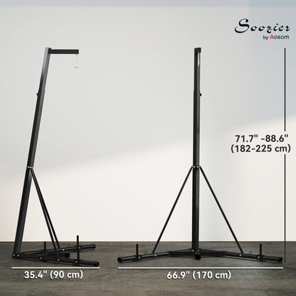 Soozier Foldable Punch Bag Stand, Adjustable Height Heavy Bag Stand with Weighted Base, Freestanding for Home Gym, Stand