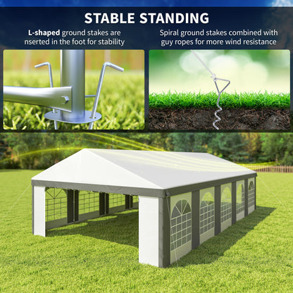 20'x33' Heavy Duty Large Party Tent & Carport with Removable Sidewalls, Portable Garage Canopy Tent, Grey