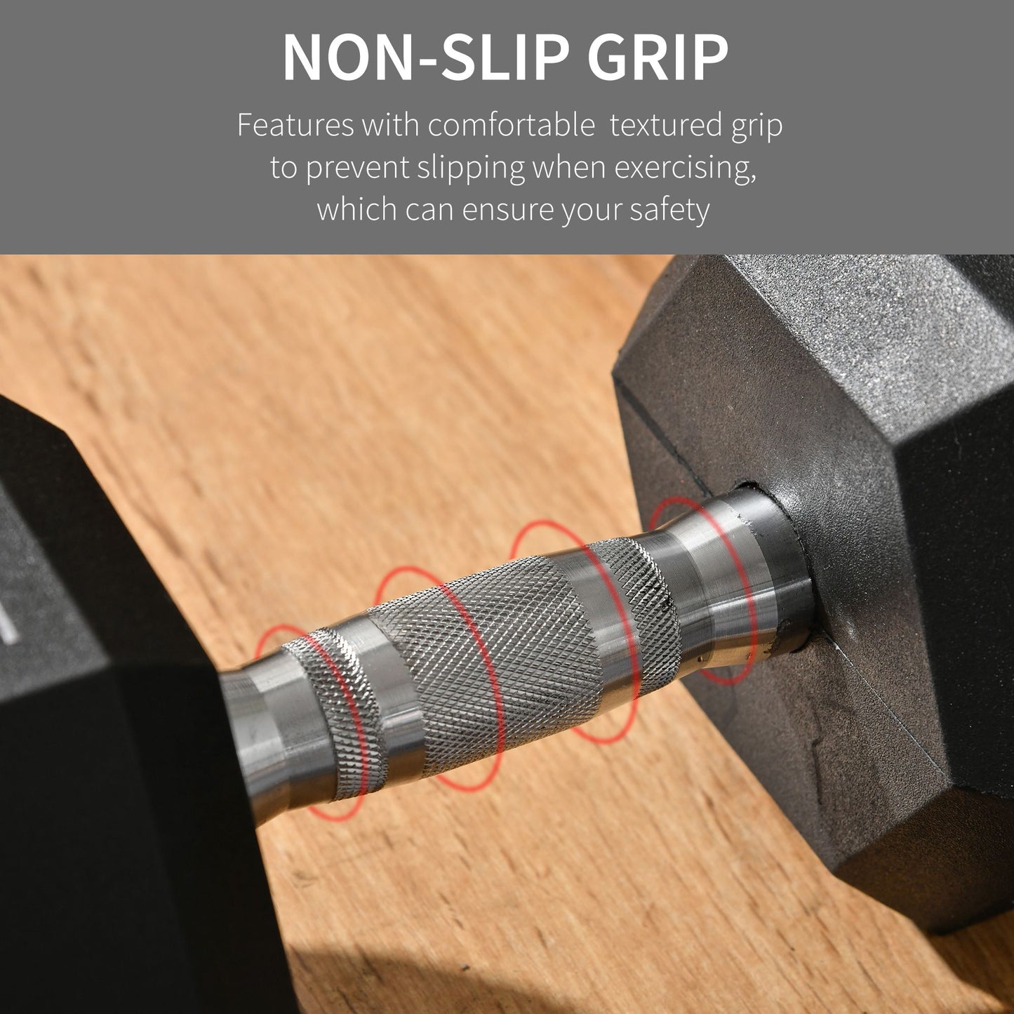 Soozier 50lbs Rubber Hex Dumbbell, Weight Dumbbell Hand Weight Barbell for Body Fitness Training for Home Office Gym, Bl