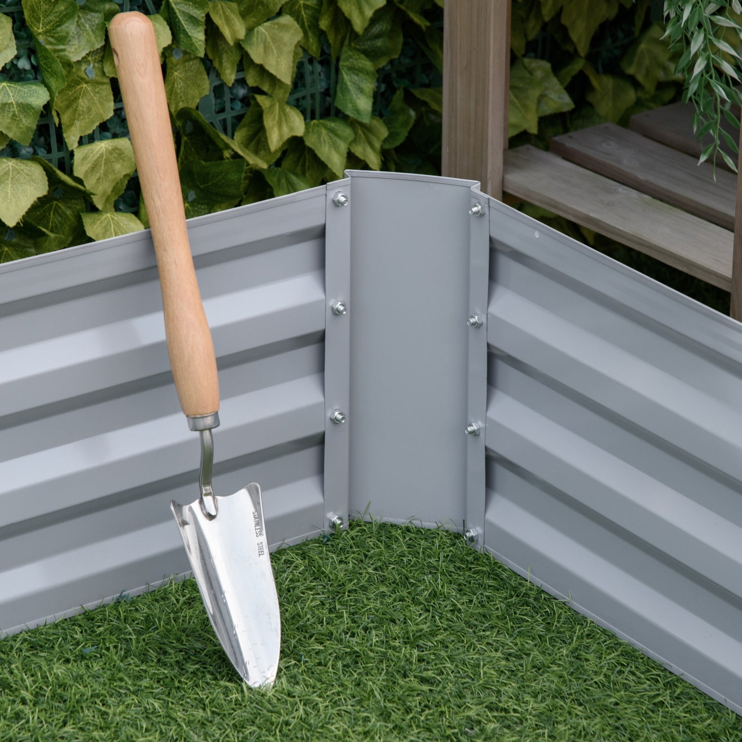 39" x 39" x 12" Set of 2 Raised Garden Bed, Elevated Planter Box with Galvanized Steel Frame for Growing Flowers, Herbs,