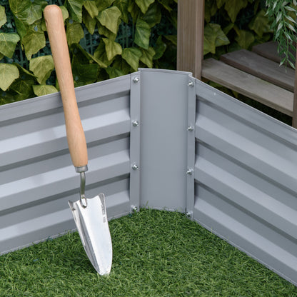 39" x 39" x 12" Set of 2 Raised Garden Bed, Elevated Planter Box with Galvanized Steel Frame for Growing Flowers, Herbs,
