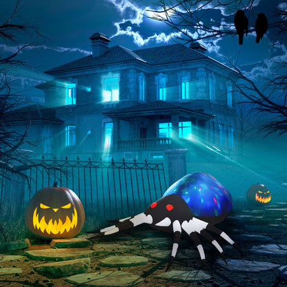 5Ft Long Halloween Giant Scary Spider LED Lighted Airblown Inflatable Lawn Decoration Holiday Season Garden Decor