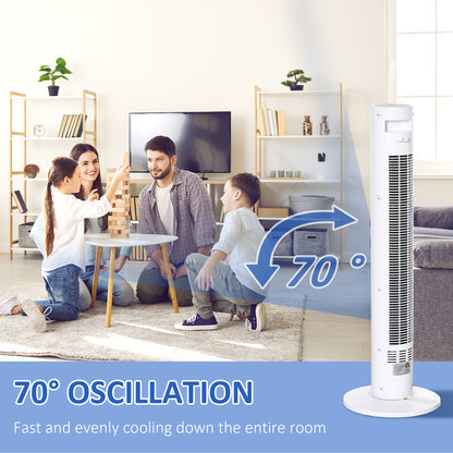 Freestanding Tower Fan Cooling for Home Bedroom with 3 Speed, 12h Timer, Oscillating, LED Sensor Panel, Remote Controlle