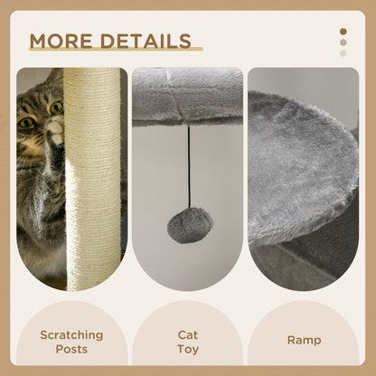 Cat Tree for Large Cats Adult, 58" Tall Cat Tree with Scratching Posts, Large Cat Tower for Indoor Cats with Bed, House,