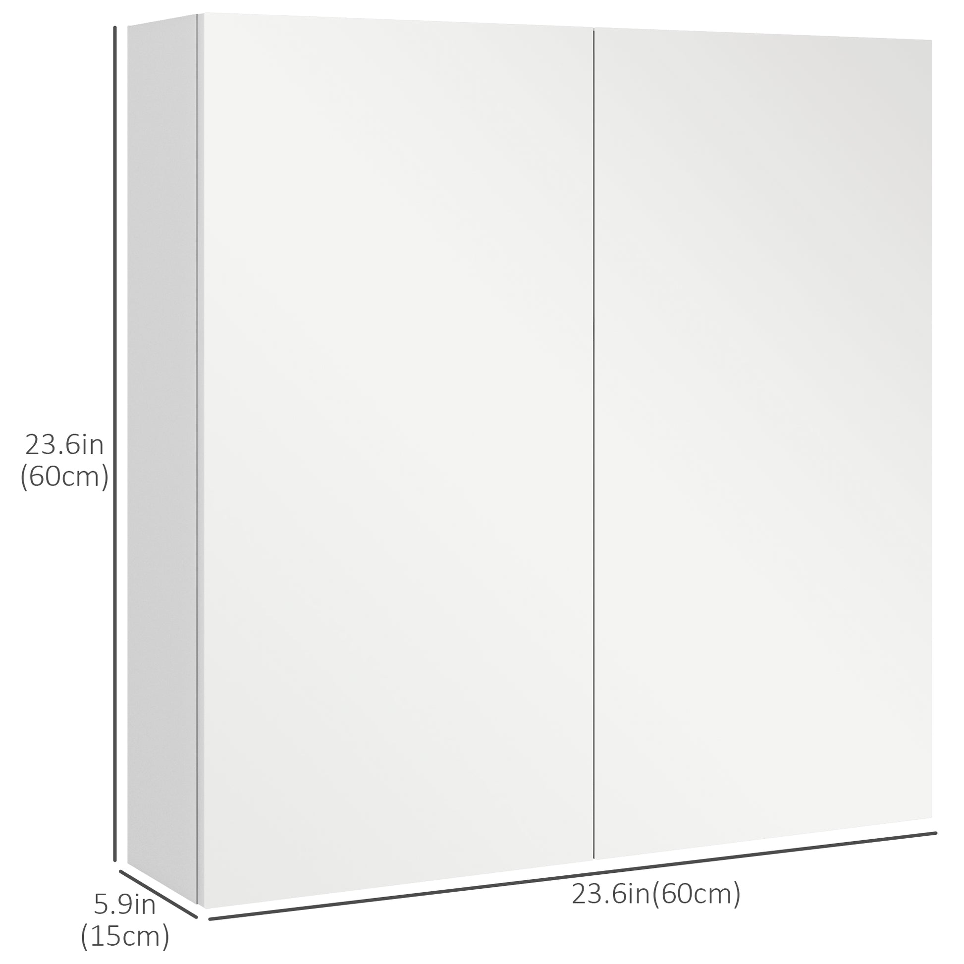 24" x 24" Medicine Cabinet, Wall Mounted Bathroom Mirror Cabinet with Mirrored Doors, Adjustable Shelves and Soft Close 