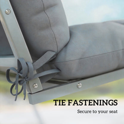 4-Piece Back and Seat Cushion Pillows Replacement and Pillows, Patio Chair Cushions Set with Ties, Light Grey
