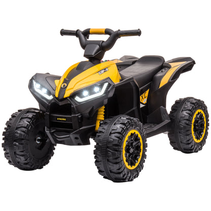 VarietyKart Kids 4 Wheeler Quad with Music, Headlights, High & Low Speed, Kids ATV for 3-5 Years Old Boys & Girl, Yellow
