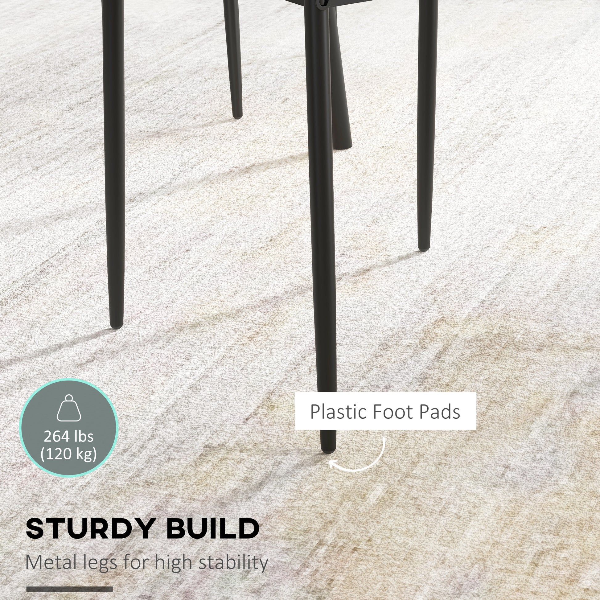 Set of 4 Modern Style Dining Chairs, Button Tufted High Back Side Chairs with Upholstered Seat, Steel Legs for Living Ro