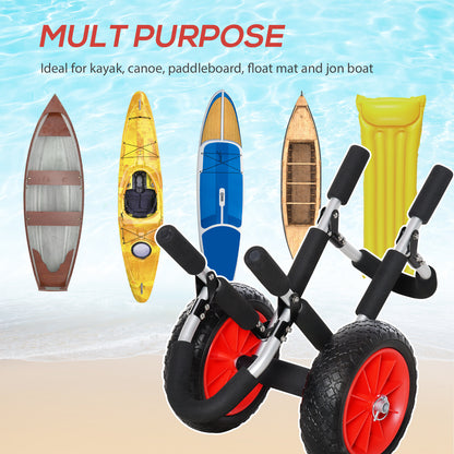 Stand-Up Paddleboard Dolly, Aluminum Surfboard Trolley, Foldable Rolling Cart for SUPs Boat Canoe Carrier Float Mat, Jon