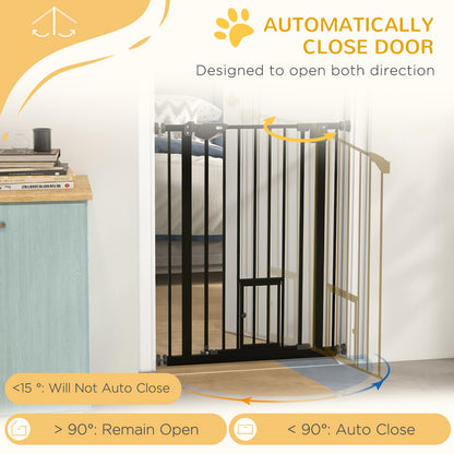36" Easy Open Indoor Dog Gates for Doorways, House, Stair - Black