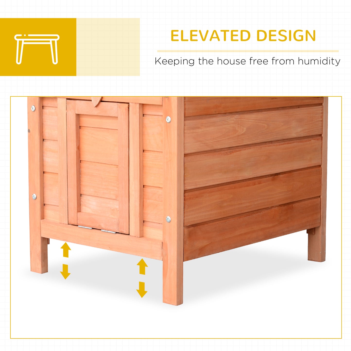 Wooden Rabbit Hutch, Bunny Cage with Waterproof & Openable Asphalt Roof, Outdoor Cat House Guinea Pig Cage Duck Shelter,