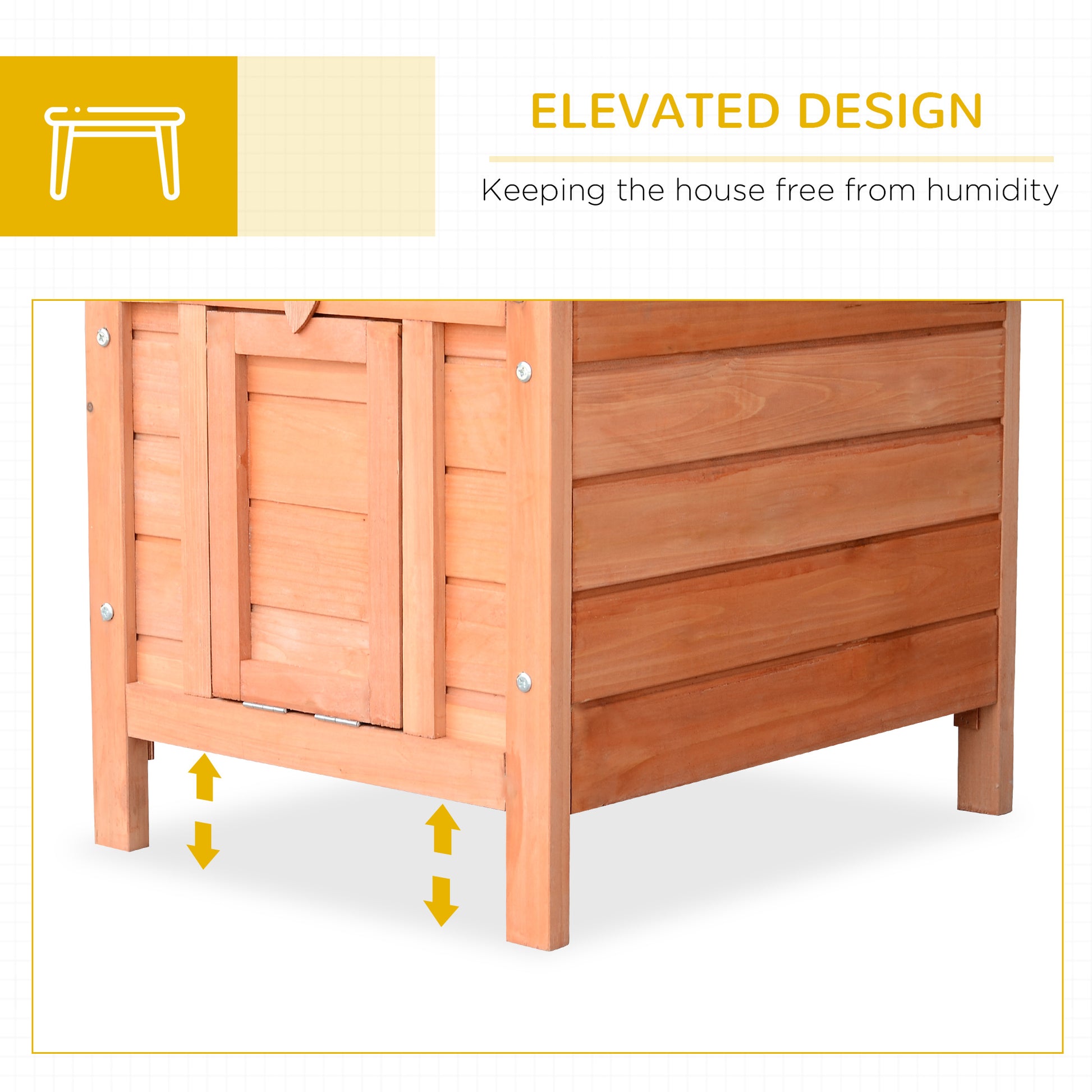 Wooden Rabbit Hutch, Bunny Cage with Waterproof & Openable Asphalt Roof, Outdoor Cat House Guinea Pig Cage Duck Shelter,