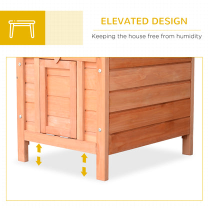 Wooden Rabbit Hutch, Bunny Cage with Waterproof & Openable Asphalt Roof, Outdoor Cat House Guinea Pig Cage Duck Shelter,