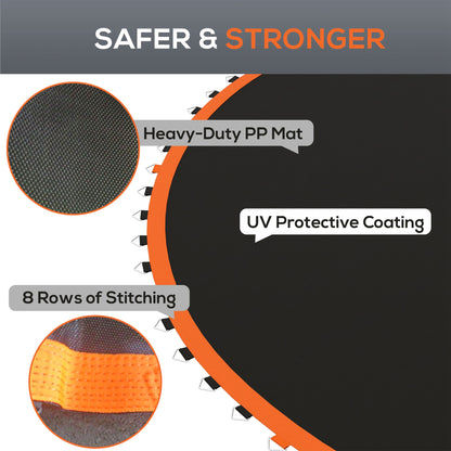Soozier Trampoline Mat Replacement with Spring Pull Tool and 72 V-Hooks, Fits 12ft Trampoline, Using 5.5" Springs, Orang