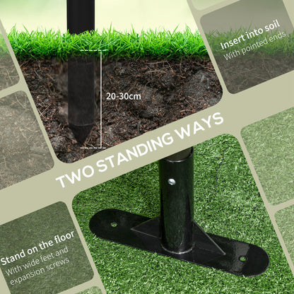 Picket Metal Garden Fence for Hard & Soft Ground, 5 ft(H) Standing Outdoor Fencing with Feet, Animal Barrier Flower Bed 