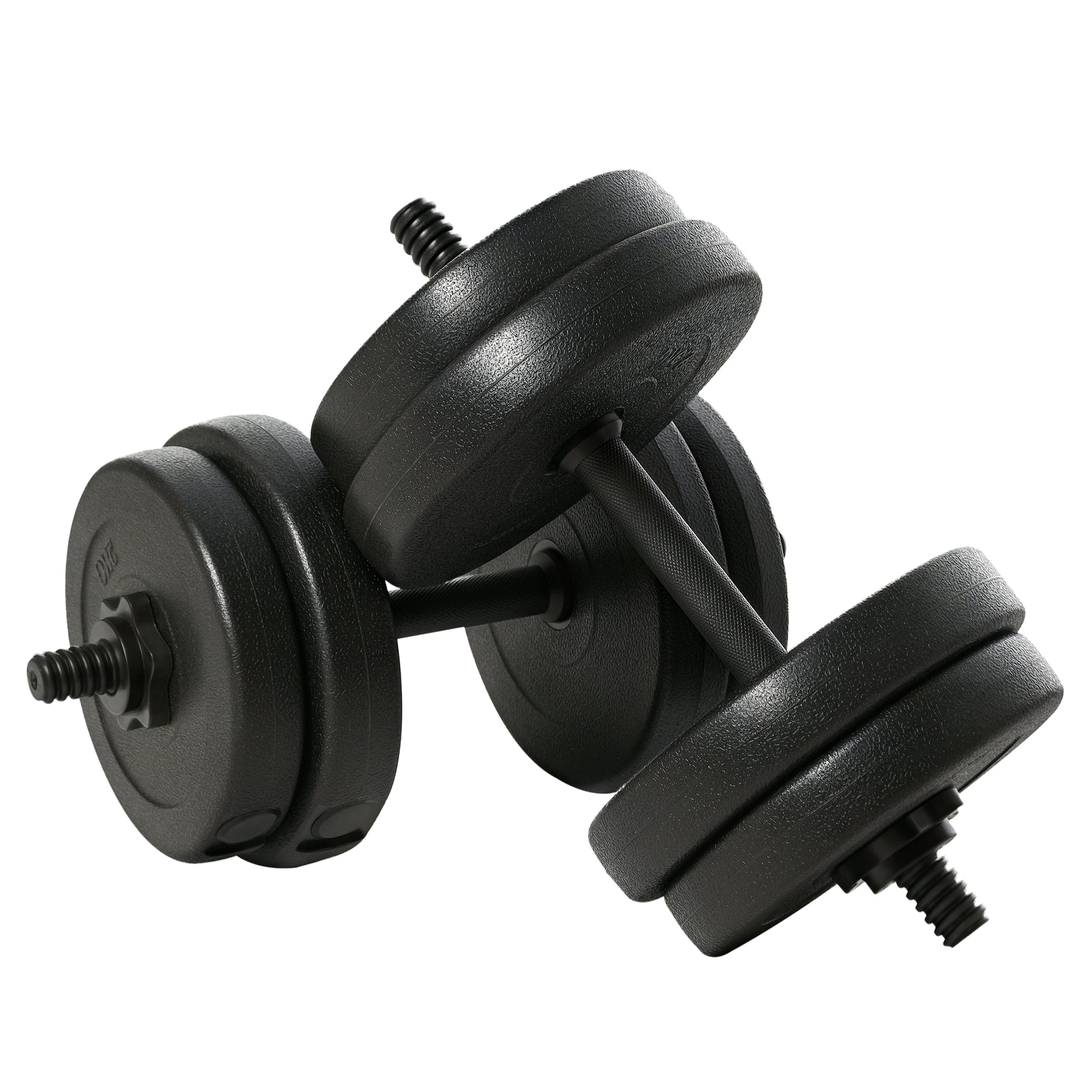 Soozier Adjustable 2 x 22lbs Weight Dumbbell Set for Weight Fitness Training Exercise Fitness Home Gym Equipment, Black 