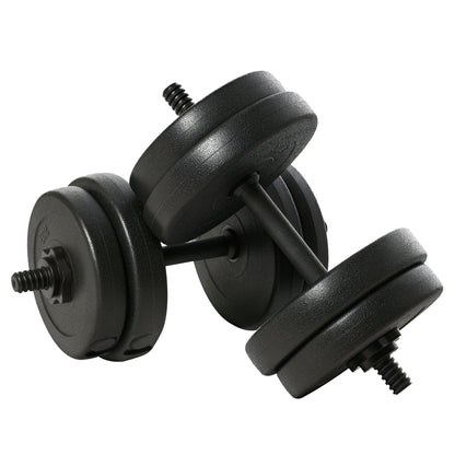 Soozier Adjustable 2 x 22lbs Weight Dumbbell Set for Weight Fitness Training Exercise Fitness Home Gym Equipment, Black 