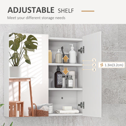 24" x 24" Medicine Cabinet, Wall Mounted Bathroom Mirror Cabinet with Mirrored Doors, Adjustable Shelves and Soft Close 