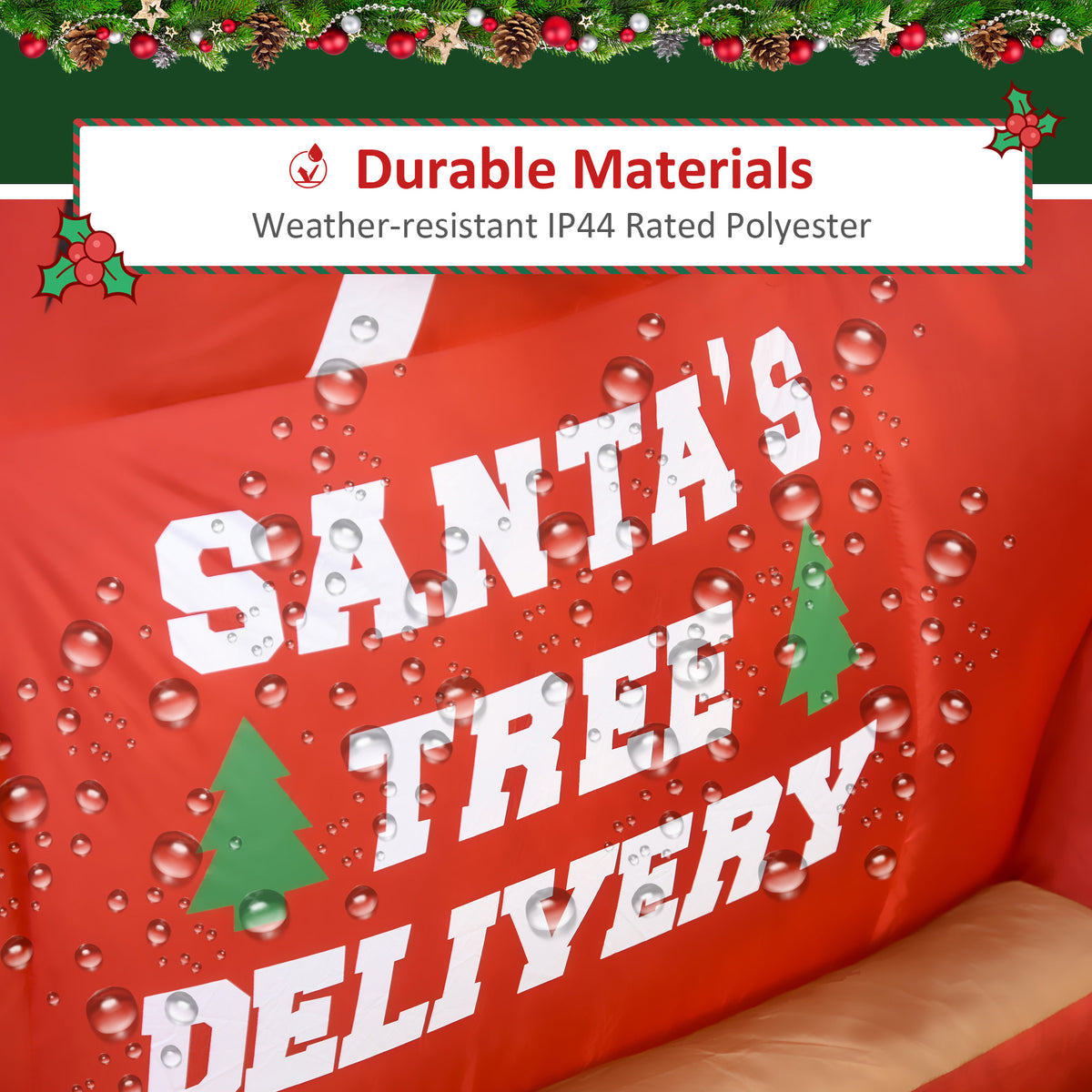 6ft Christmas Inflatable Santa Claus Driving A Truck with LED Lights, Blow-Up Outdoor LED Yard Display for Lawn, Garden,