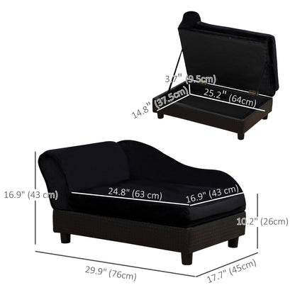 Pet Sofa Dog Couch Chaise Lounge Pet Bed with Storage Function Small Sized Dog Various Cat Sponge Cushioned Bed Lounge, 