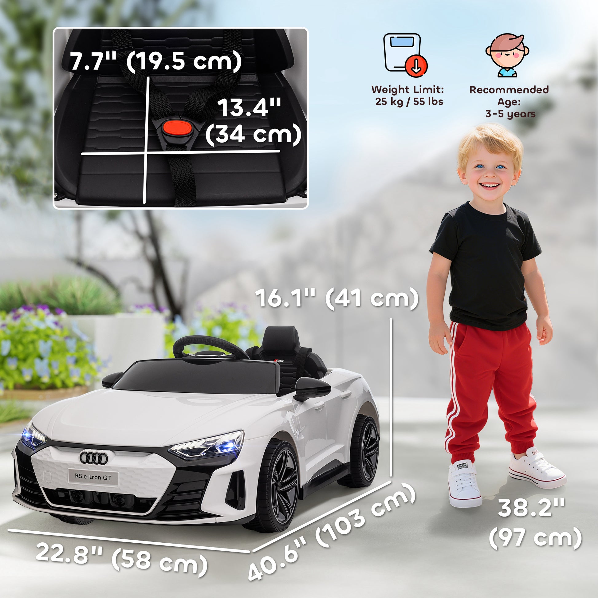 VarietyKart Ride-On Toy On Car with Remote Control, 12V 3.1 MPH Electric Ride for Kids w/ Suspension System, Horn Honkin