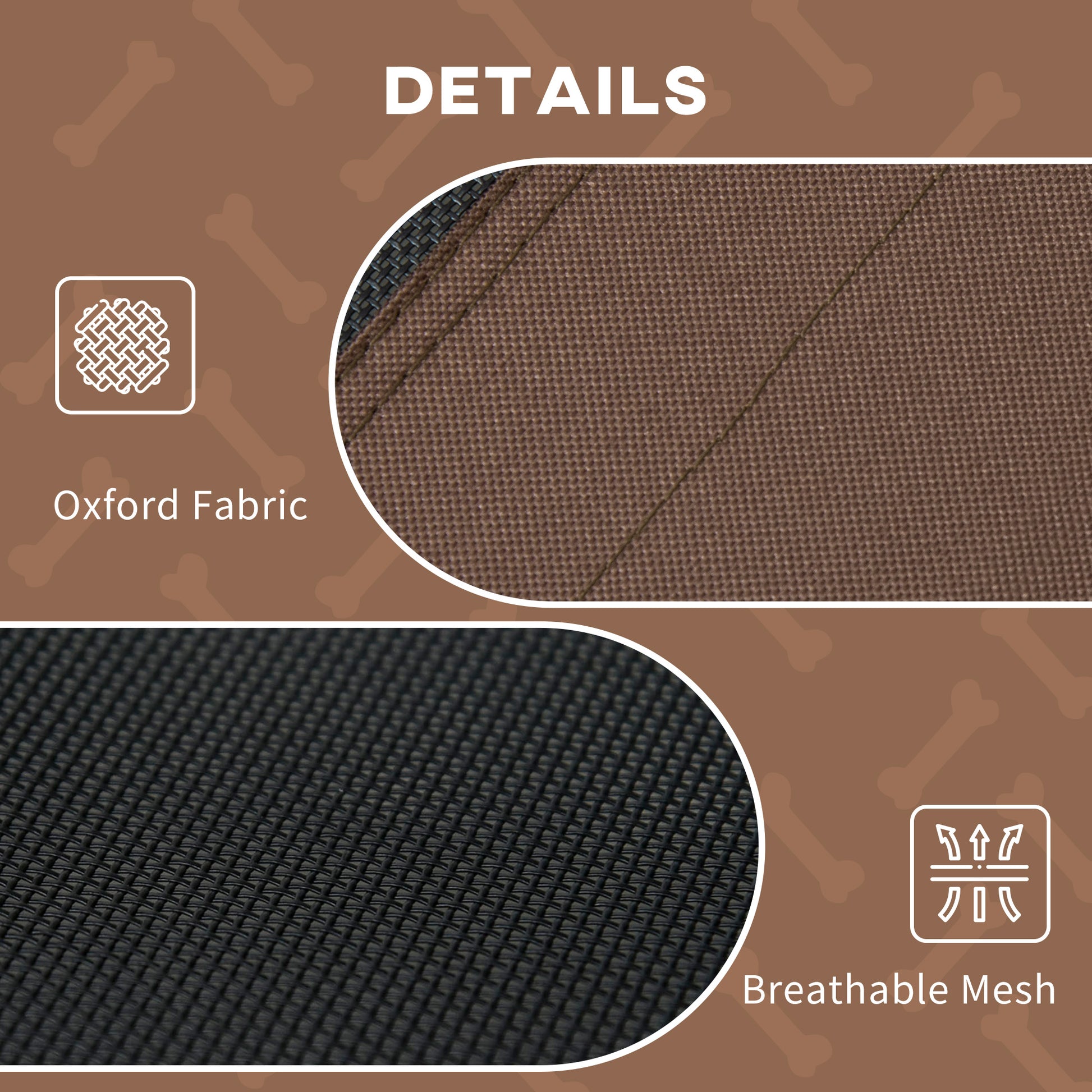 XL Elevated Dog Bed with Canopy, 48 x 36 x 43 in - Coffee - Image 4