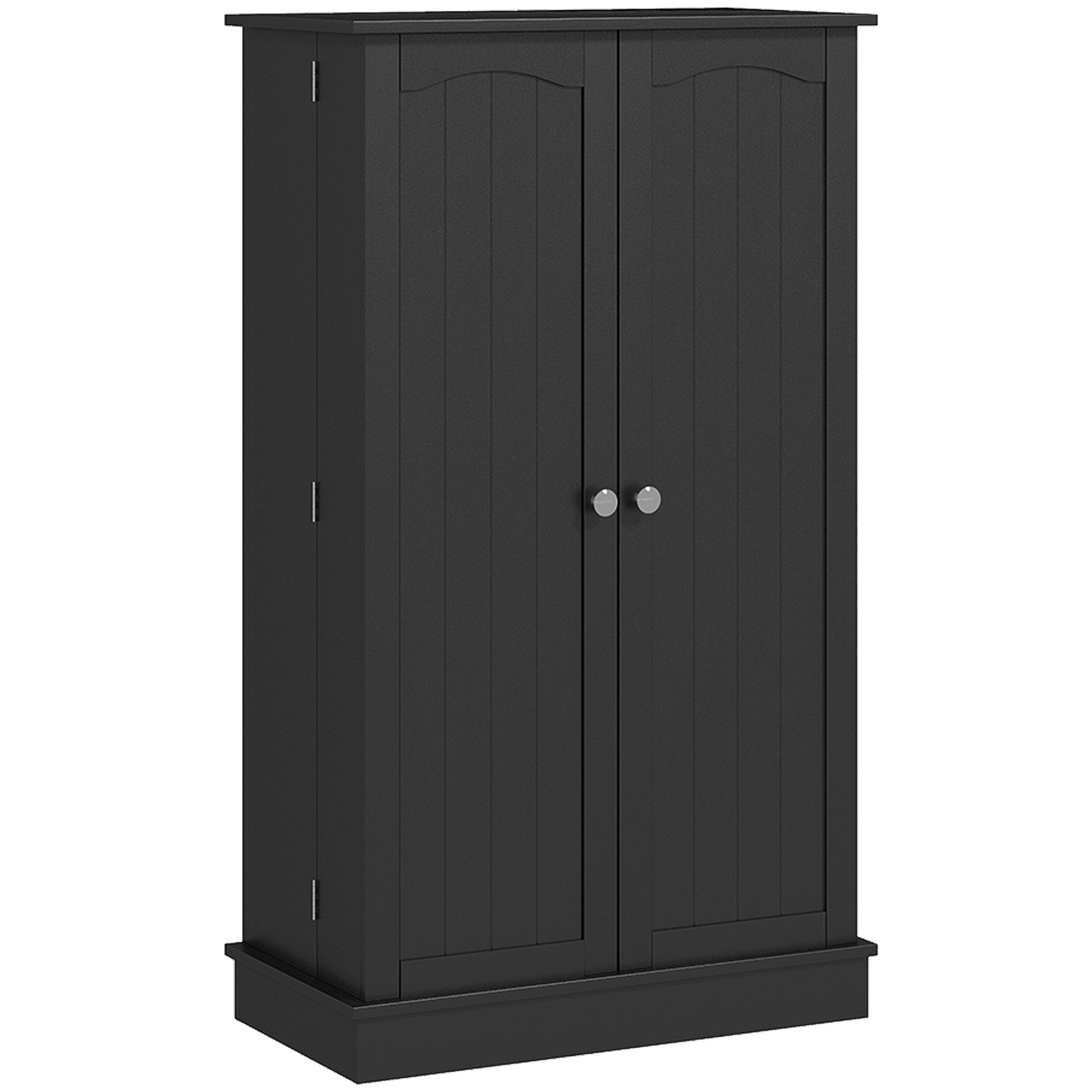 41" Kitchen Pantry Cabinet with 5-tier Shelving, 12 Spice Racks, Anti-Tipping, 2-Door Storage Cabinet with 3-Level Adjus