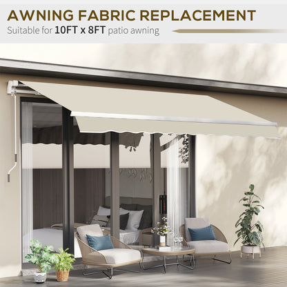 9' x 8' Outdoor Sunshade Canopy Awning Cover, Retractable Awning Fabric Replacement, UV Protection, Beige