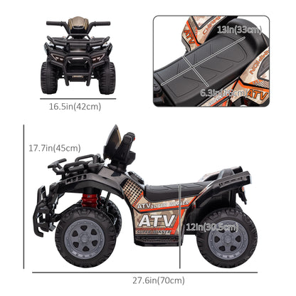VarietyKart Kids Ride-on ATV Quad Bike Four Wheeler Car with Music, 6V Battery Powered Motorcycle for 18-36 Months, Blac