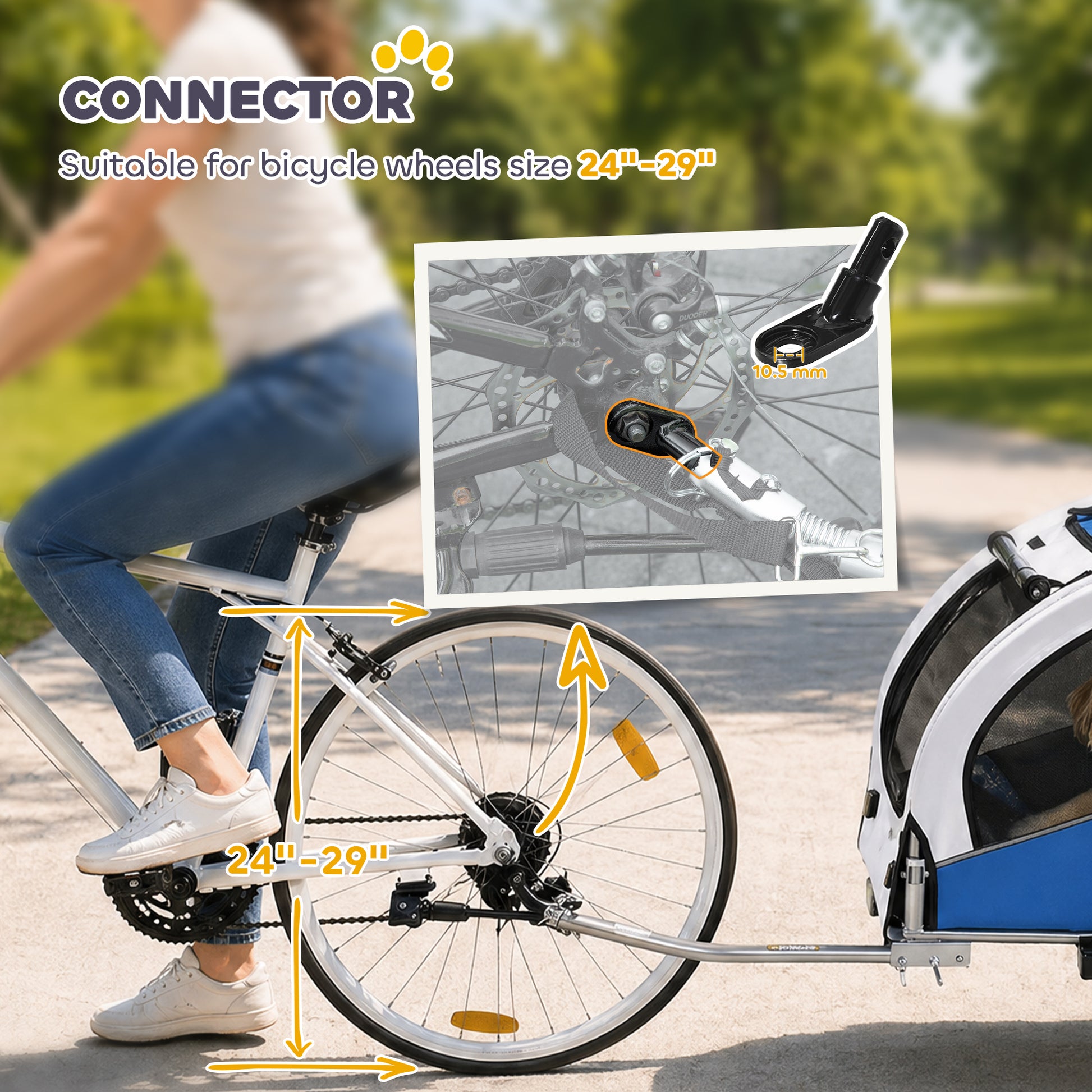 VarietyKart 2 in 1 Dog Bike Trailer, Foldable Pet Stroller, Dog Bicycle Trailer w/ Suspension, Universal Bicycle Coupler