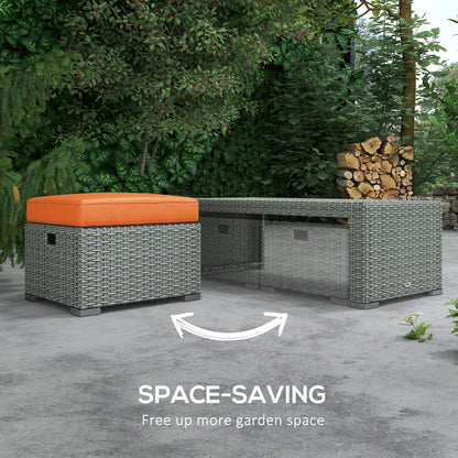6 Pieces Patio Furniture with 2 Recliner Chairs, PE Wicker Sectional Furniture Conversation Set with a 3-Seat Sofa, 2 Fo