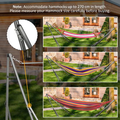 Portable Hammock Stand, 2-in-1 Hammock Net Stand and Hanging Space, Patio, Garden, Yard, Black