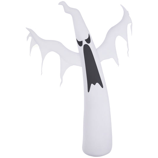 6FT Tall Halloween Inflatable White Ghost, Outdoor Blow Up Yard Decoration with LED Lights for Garden, Lawn, Party, Holi