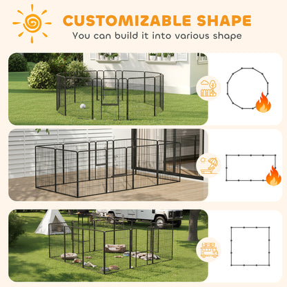 Dog Pen with Gate, 12 Panels Puppy Playpen, Dog Fence, 39"H