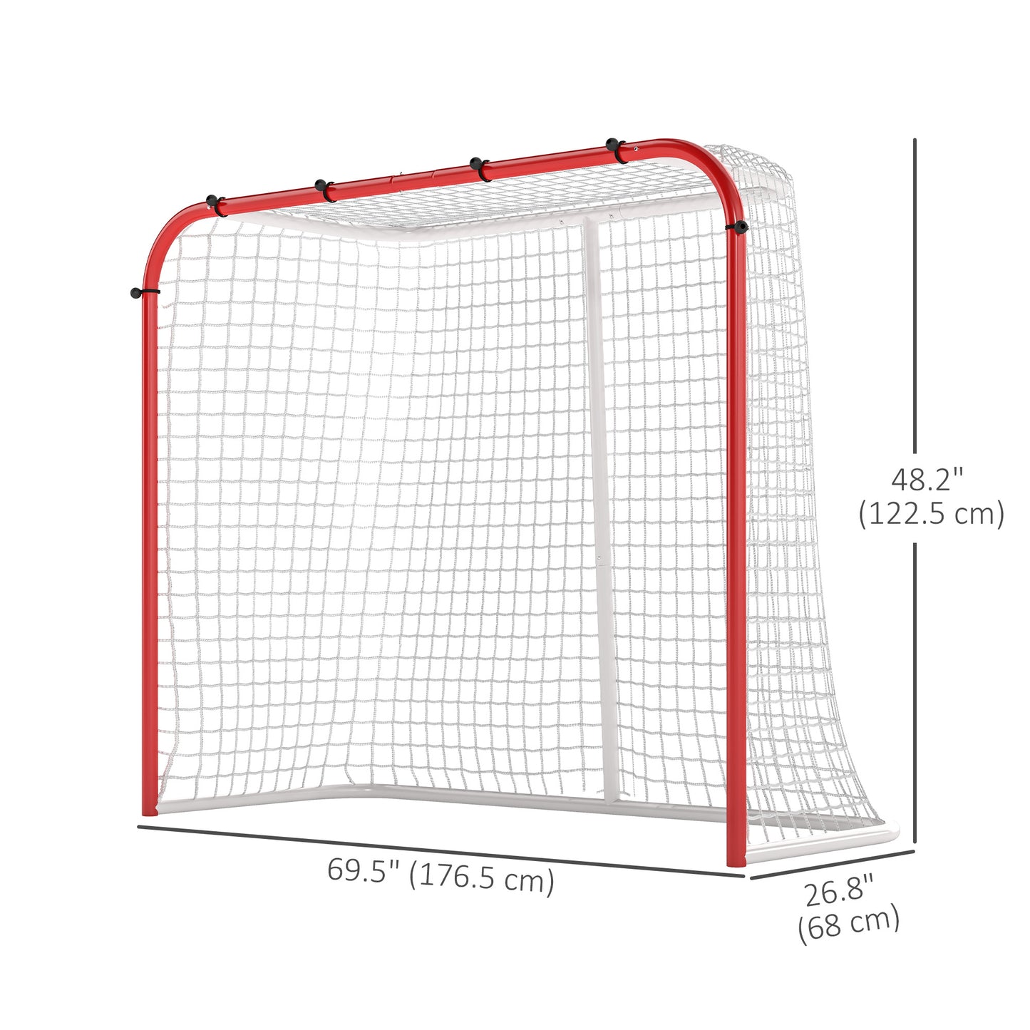 Soozier Hockey Net, Easy Set Up Hockey Goal with Steel Frame, PE Mesh, Outdoor Hockey Training Equipment for Garden, Bac