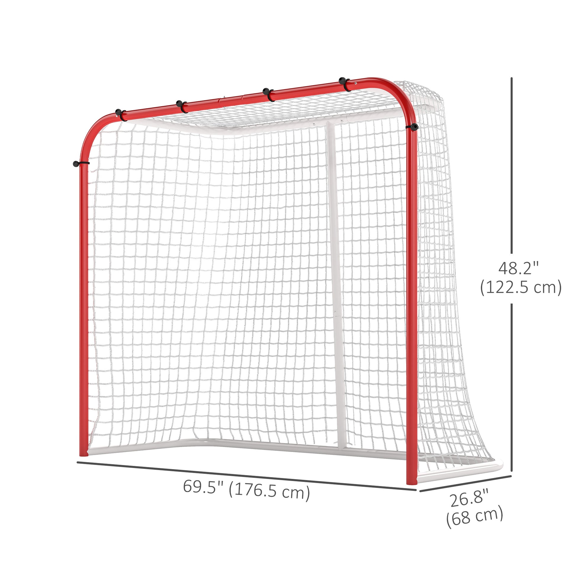 Soozier Hockey Net, Easy Set Up Hockey Goal with Steel Frame, PE Mesh, Outdoor Hockey Training Equipment for Garden, Bac