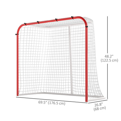 Soozier Hockey Net, Easy Set Up Hockey Goal with Steel Frame, PE Mesh, Outdoor Hockey Training Equipment for Garden, Bac