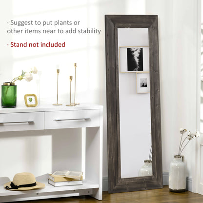 59" x 23.5" Full Length Mirror, Farmhouse Wall Mount and Leaner Floor Mirror, Vertical and Horizontal for Bedroom, Dark 
