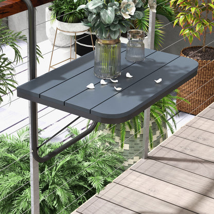 Outdoor Hanging Table, Adjustable Balcony Railing Table, Aluminum Mounting Wall Desk Rack, Foldable Outdoor Flower Stand