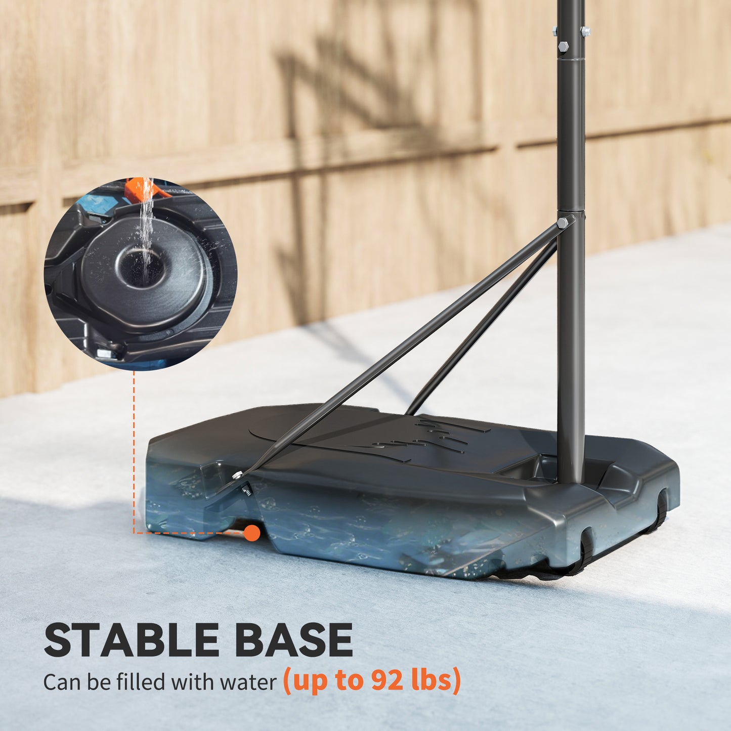 Soozier 4.1-8.5ft Adjustable Basketball Hoop with 33" Shatterproof Board, 18" Rim, Wheels and Fillable Base, for Teens A